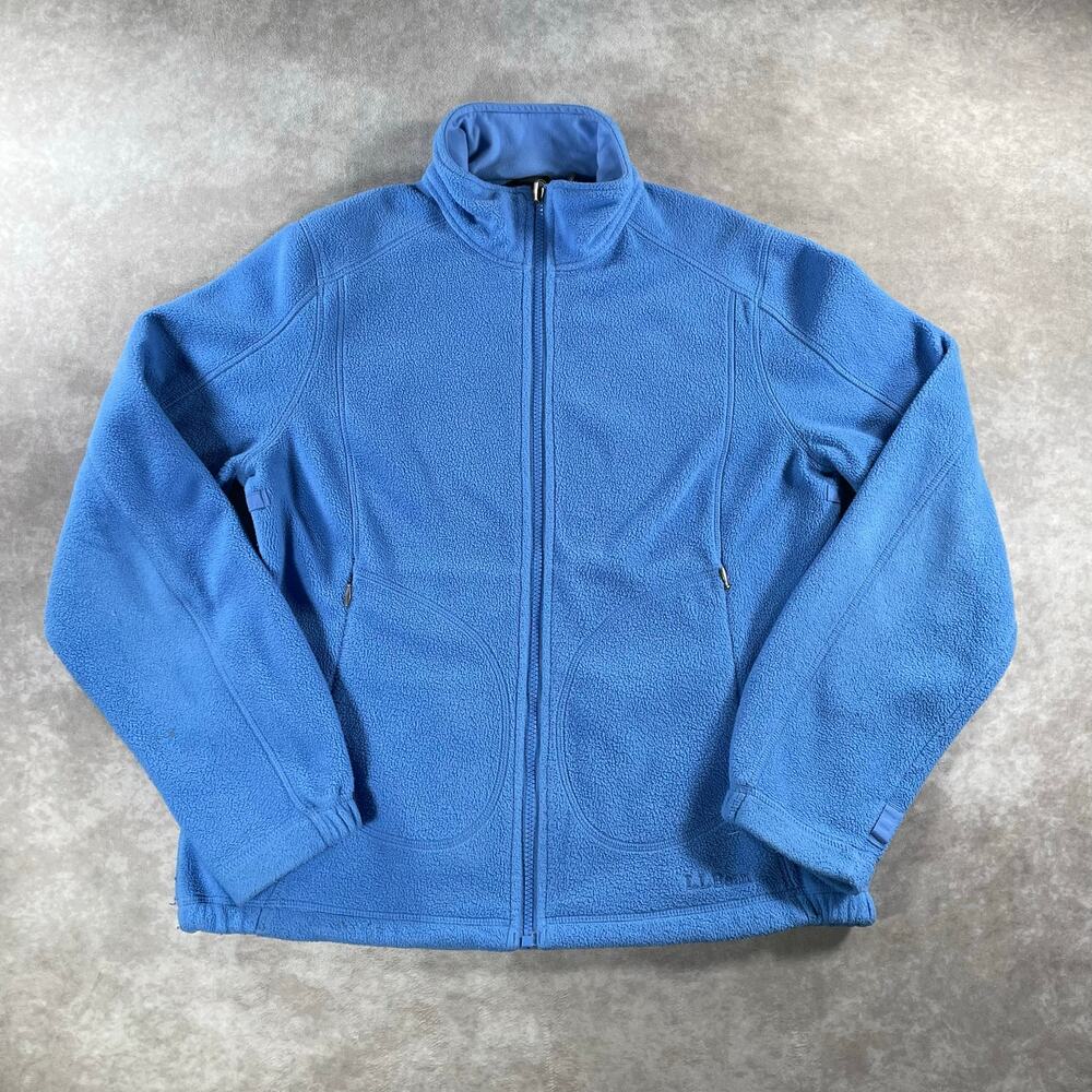Vintage L.L. Bean Embroidered Logo Blue Soft Cozy Full Zip Sweater